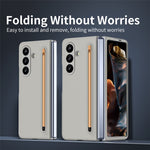 Til Samsung Galaxy Z Fold7 5G telefoncover med hærdet glasfilm hårdt pc-bagcover med stylus