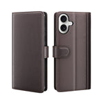 For iPhone 17 Case Genuine Split Leather Phone Cover with Wallet Stand