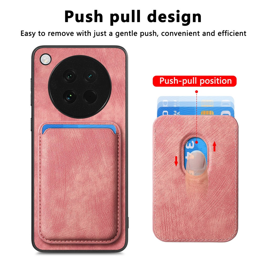 For Oppo Find X8s 5G Magnetic Case Leather Back Cover with Detachable Card Holder