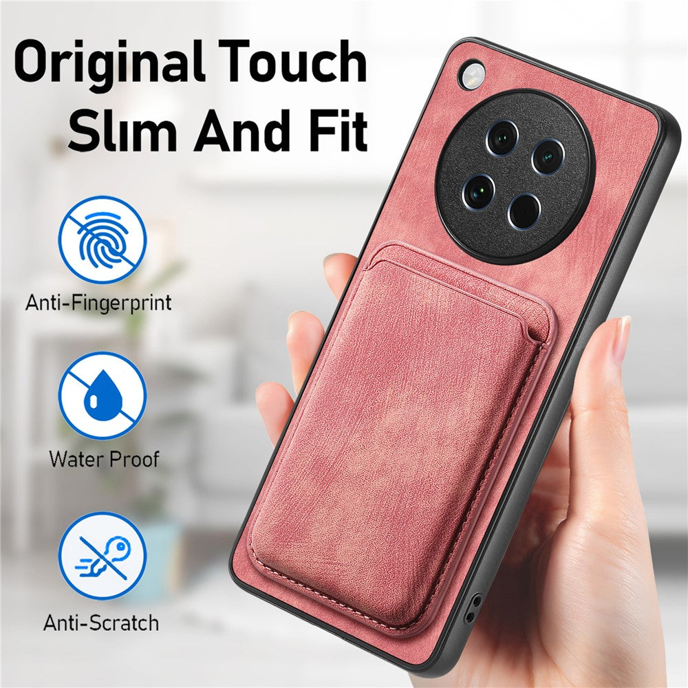 For Oppo Find X8s 5G Magnetic Case Leather Back Cover with Detachable Card Holder