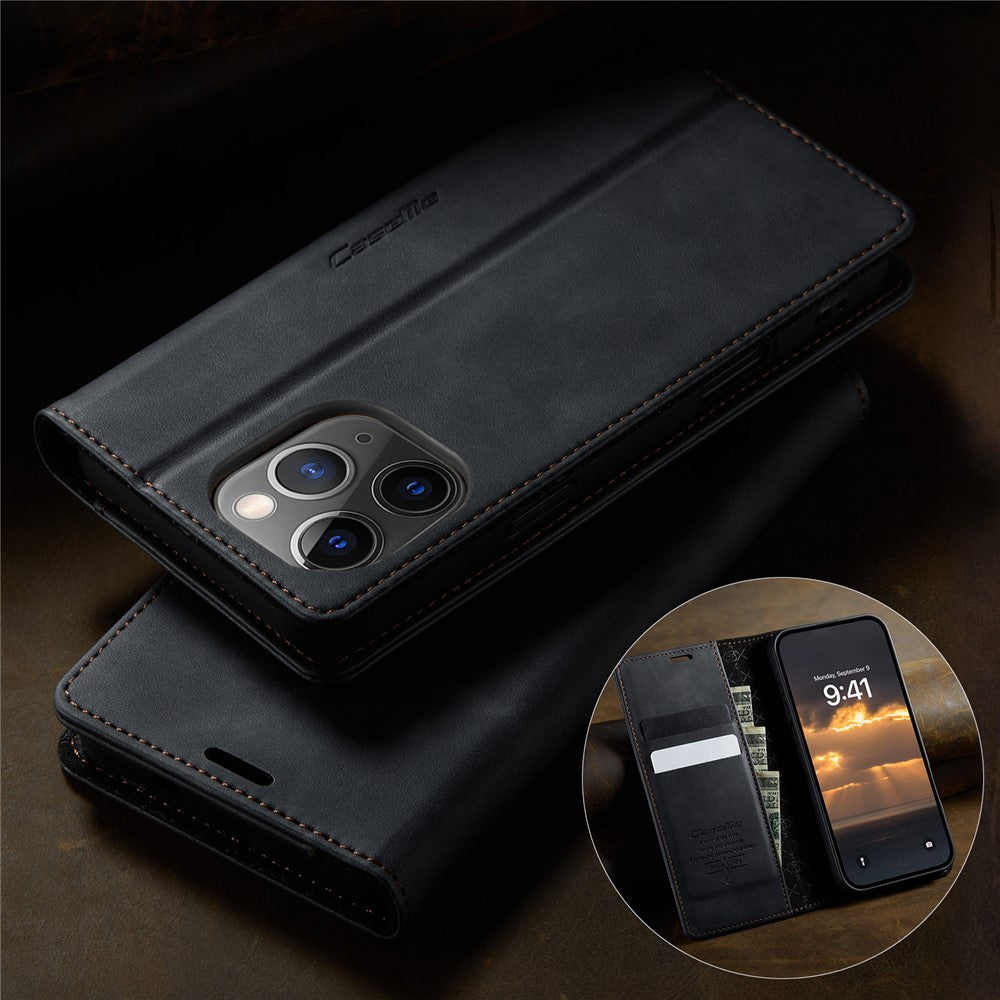 CASEME For iPhone 11 Pro Case  033 Series RFID Blocking Wallet Stand Calf Texture Leather Phone Cover
