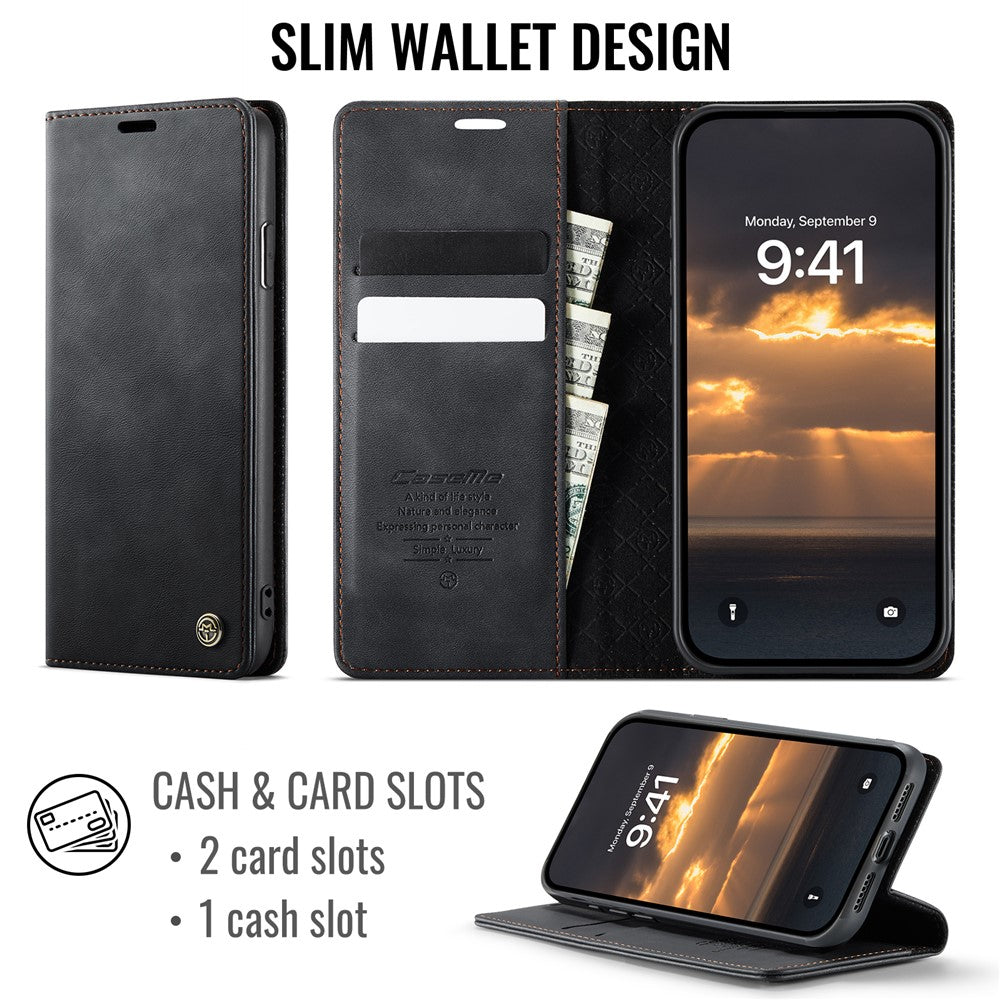 CASEME For iPhone 11 Pro Case  033 Series RFID Blocking Wallet Stand Calf Texture Leather Phone Cover