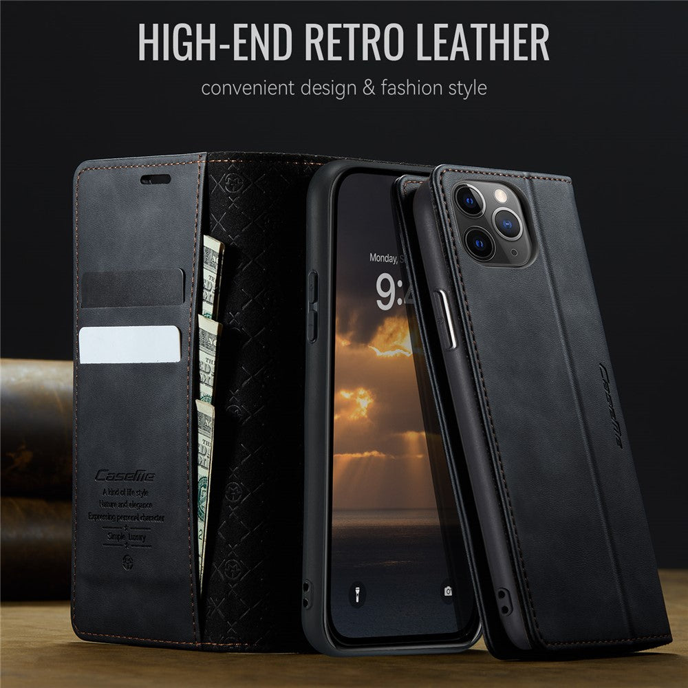 CASEME For iPhone 11 Pro Case  033 Series RFID Blocking Wallet Stand Calf Texture Leather Phone Cover