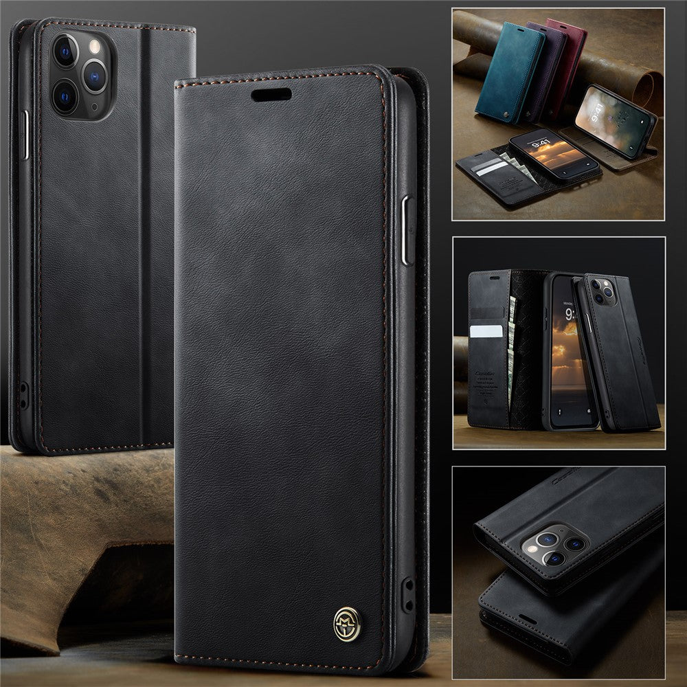 CASEME For iPhone 11 Pro Case  033 Series RFID Blocking Wallet Stand Calf Texture Leather Phone Cover