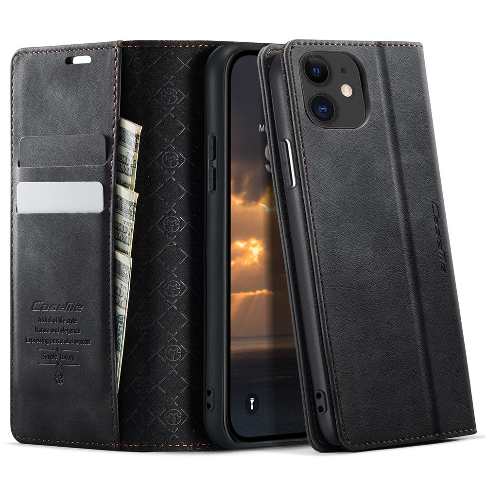 CASEME For iPhone 11 Case  033 Series RFID Blocking Wallet Stand Calf Texture Leather Phone Cover