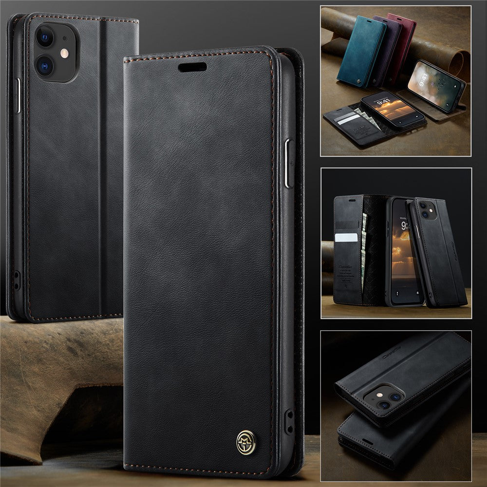 CASEME For iPhone 11 Case  033 Series RFID Blocking Wallet Stand Calf Texture Leather Phone Cover