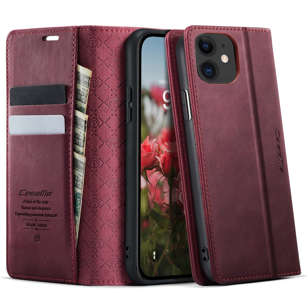 CASEME For iPhone 11 Case  033 Series RFID Blocking Wallet Stand Calf Texture Leather Phone Cover