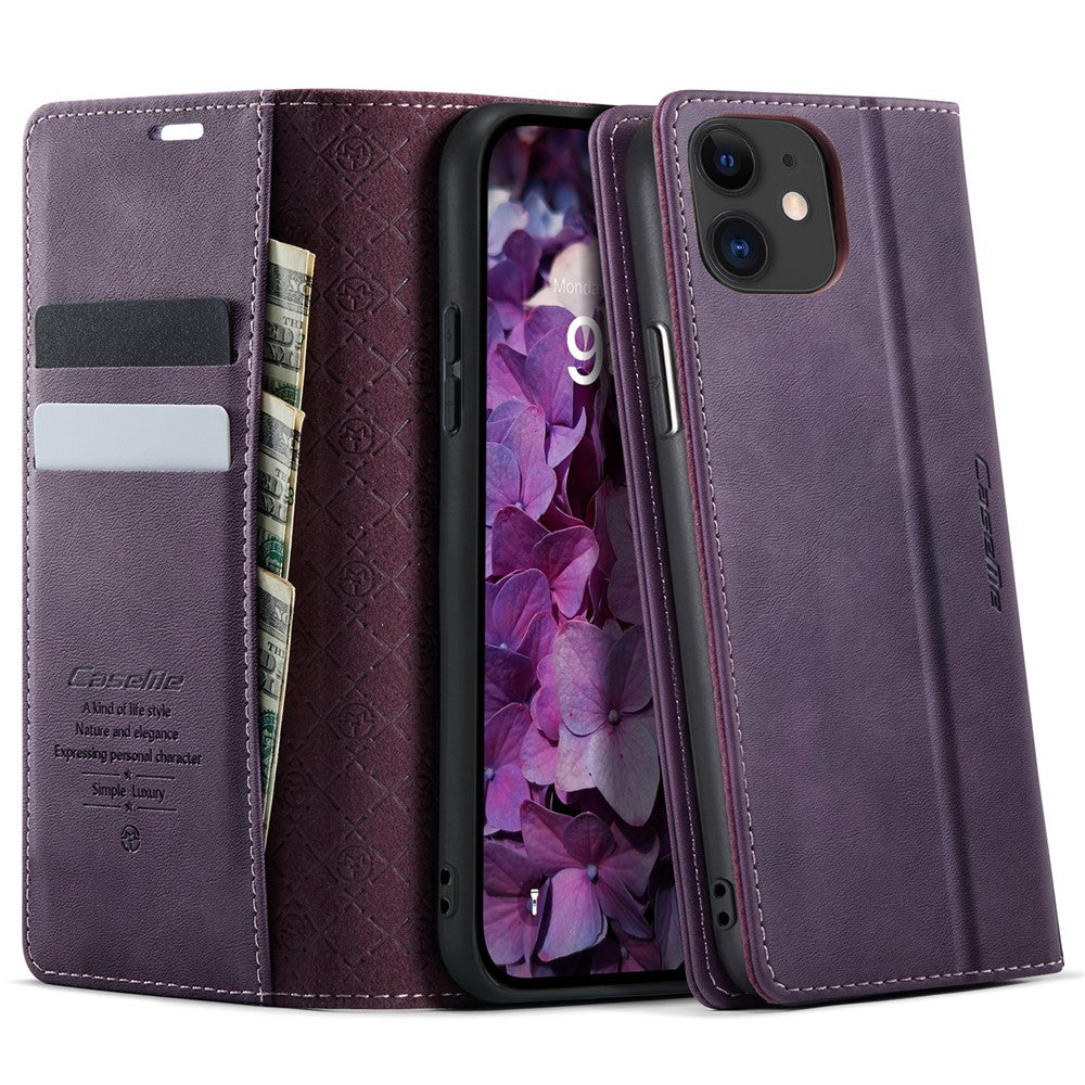 CASEME For iPhone 11 Case  033 Series RFID Blocking Wallet Stand Calf Texture Leather Phone Cover