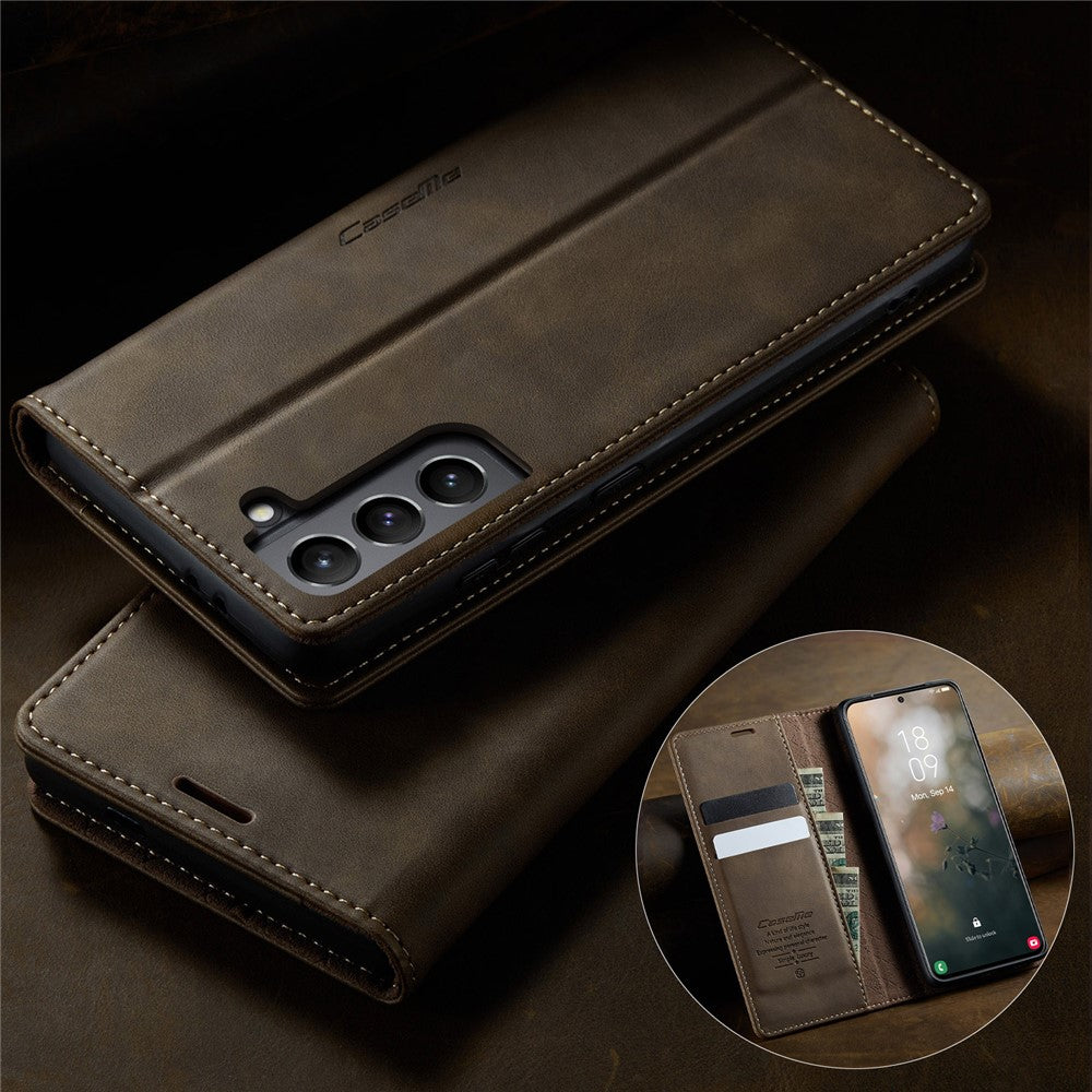 CASEME For Samsung Galaxy S21 5G Case  033 Series RFID Blocking Wallet Stand Calf Texture Leather Phone Cover