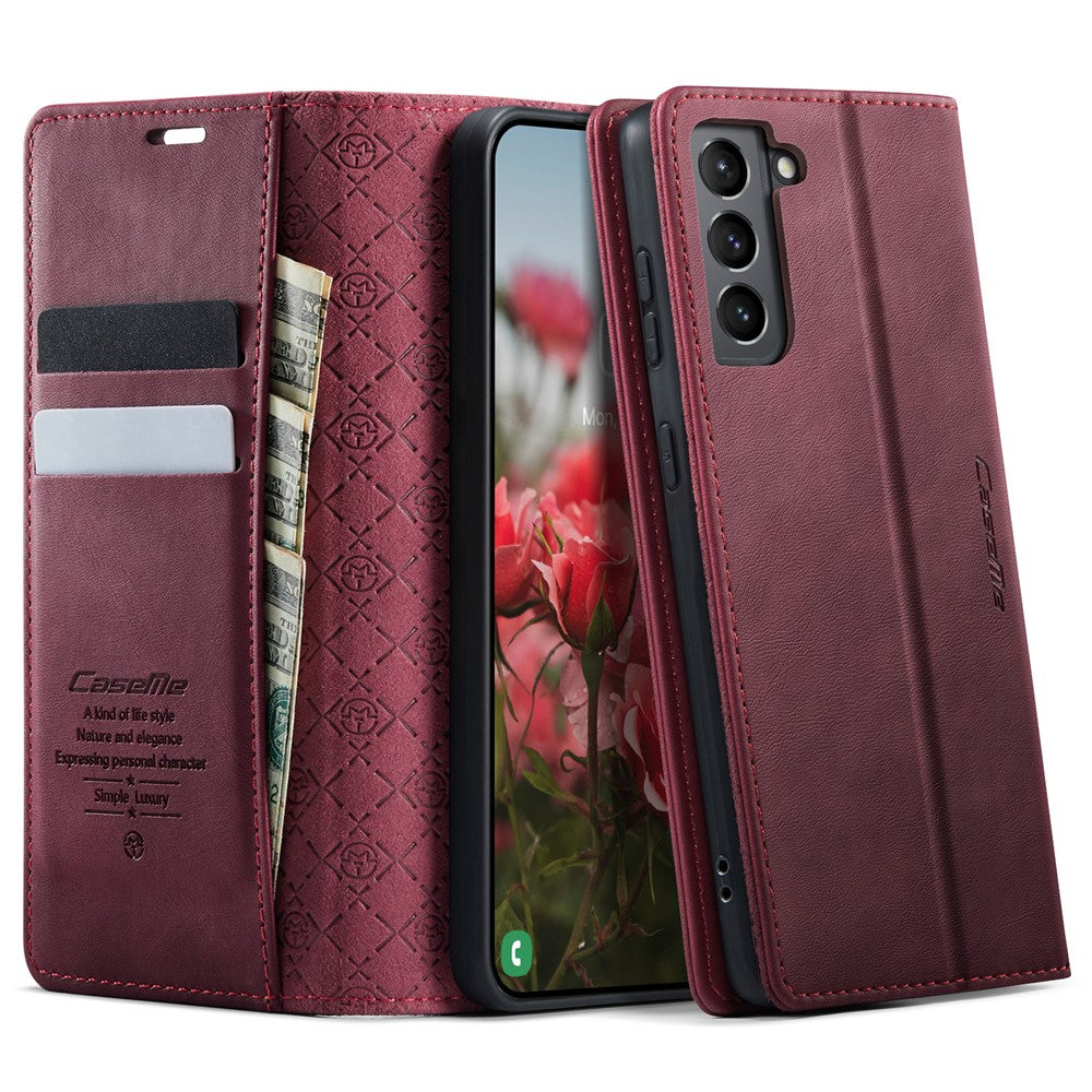 CASEME For Samsung Galaxy S21 5G Case  033 Series RFID Blocking Wallet Stand Calf Texture Leather Phone Cover
