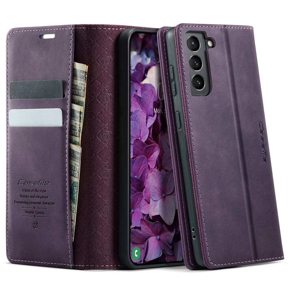 CASEME For Samsung Galaxy S21 5G Case  033 Series RFID Blocking Wallet Stand Calf Texture Leather Phone Cover