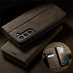 CASEME For Samsung Galaxy S21 FE 5G Case  033 Series RFID Blocking Wallet Stand Calf Texture Leather Phone Cover