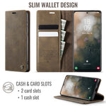 CASEME For Samsung Galaxy S21 FE 5G Case  033 Series RFID Blocking Wallet Stand Calf Texture Leather Phone Cover