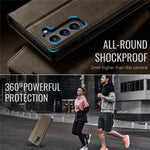 CASEME For Samsung Galaxy S21 FE 5G Case  033 Series RFID Blocking Wallet Stand Calf Texture Leather Phone Cover