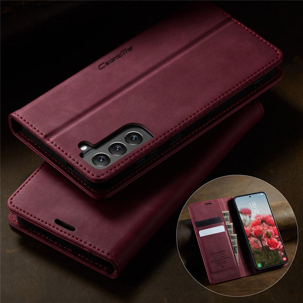 CASEME For Samsung Galaxy S22 5G Case  033 Series RFID Blocking Wallet Stand Calf Texture Leather Phone Cover
