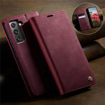 CASEME For Samsung Galaxy S22 5G Case  033 Series RFID Blocking Wallet Stand Calf Texture Leather Phone Cover