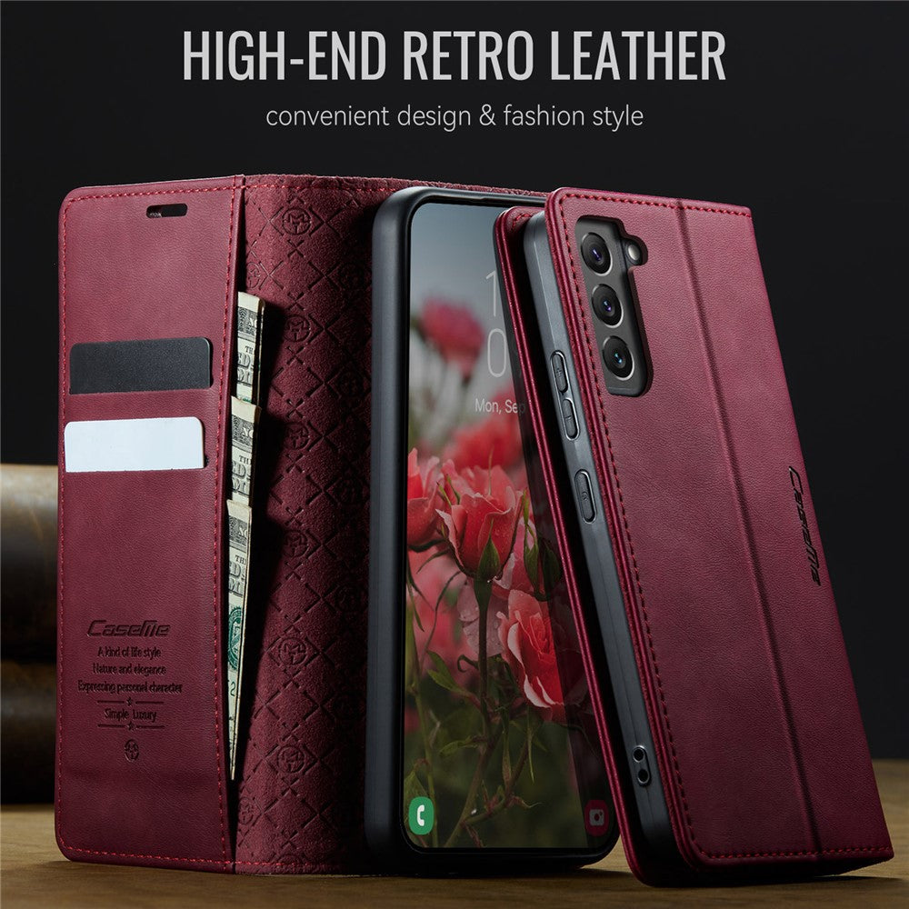 CASEME For Samsung Galaxy S22 5G Case  033 Series RFID Blocking Wallet Stand Calf Texture Leather Phone Cover