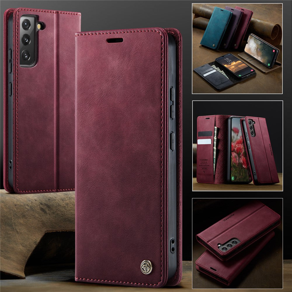 CASEME For Samsung Galaxy S22 5G Case  033 Series RFID Blocking Wallet Stand Calf Texture Leather Phone Cover