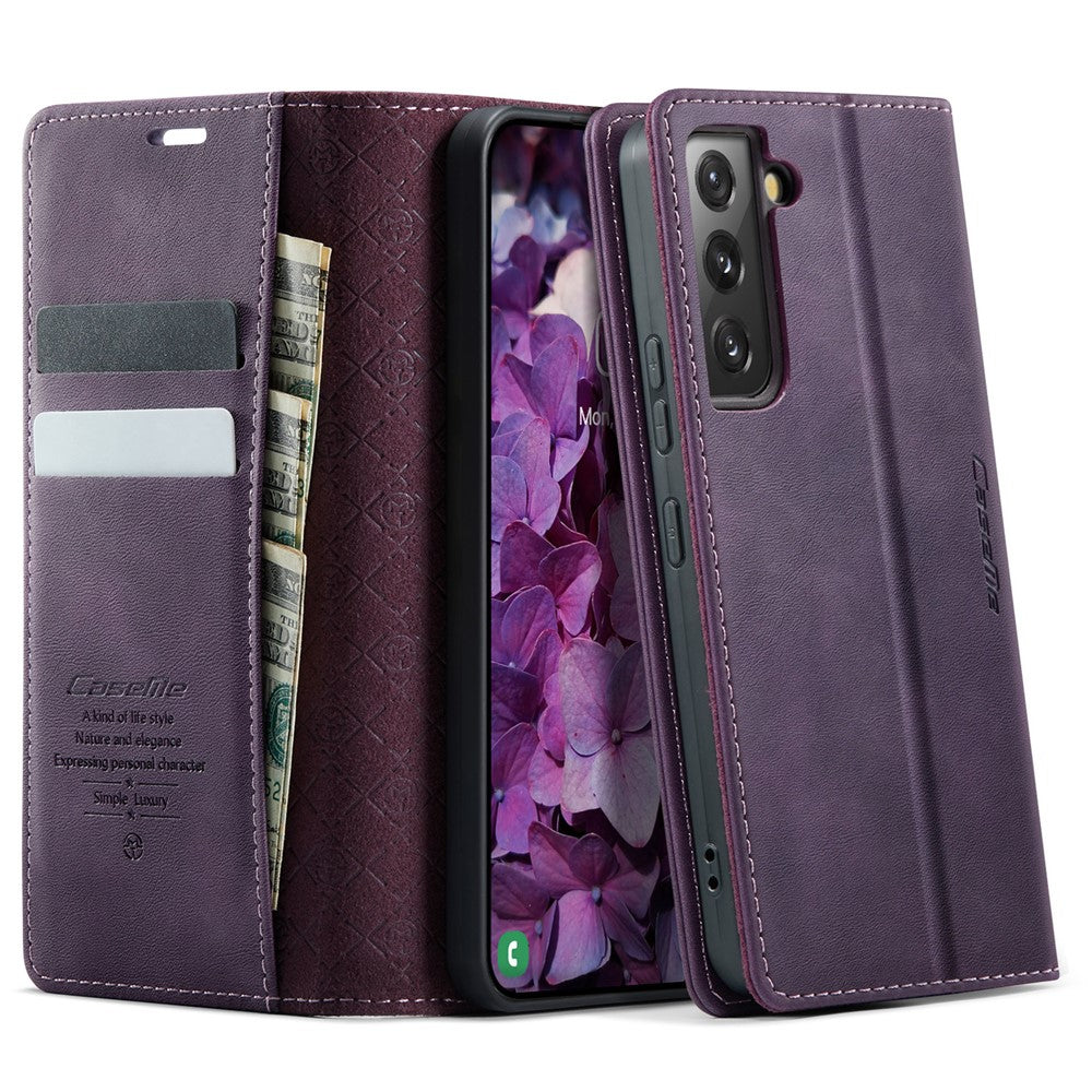 CASEME For Samsung Galaxy S22+ 5G Case 033 Series RFID Blocking Wallet Stand Calf Texture Leather Phone Cover