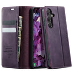 CASEME til Samsung Galaxy S25 / Galaxy S24 Cover 033 Series RFID Blokerende Pung Stand Kalvelæder Telefoncover