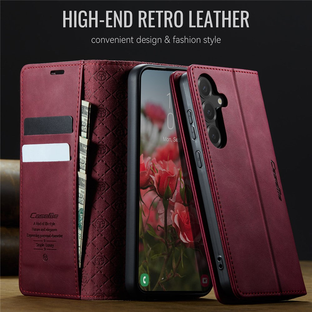 CASEME til Samsung Galaxy S25+ / Galaxy S24+ etui 033 Series RFID Blokerende Pung Stand Kalvestruktur Læder Telefoncover