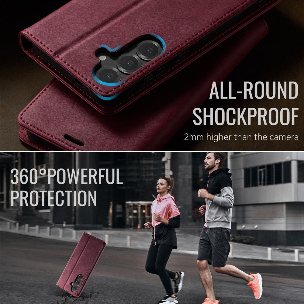 CASEME til Samsung Galaxy S25+ / Galaxy S24+ etui 033 Series RFID Blokerende Pung Stand Kalvestruktur Læder Telefoncover