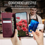 CASEME til Samsung Galaxy S25+ / Galaxy S24+ etui 033 Series RFID Blokerende Pung Stand Kalvestruktur Læder Telefoncover