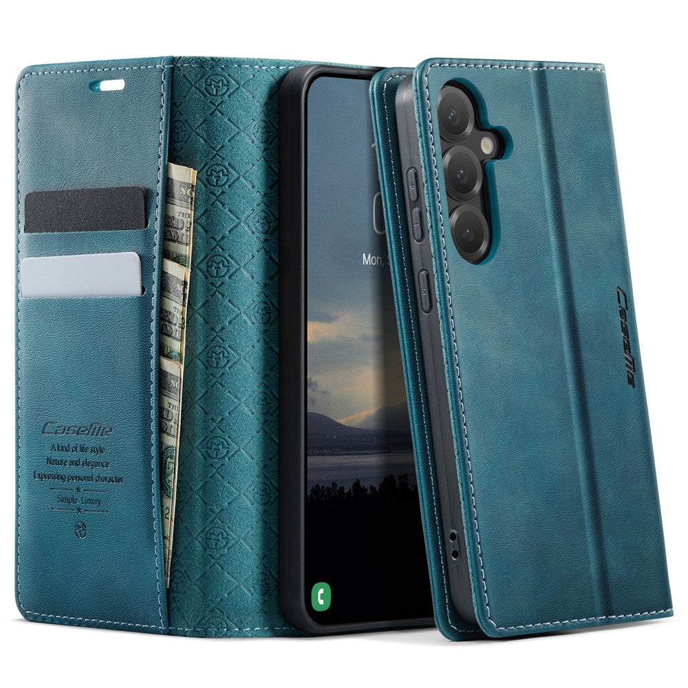 CASEME til Samsung Galaxy S25+ / Galaxy S24+ etui 033 Series RFID Blokerende Pung Stand Kalvestruktur Læder Telefoncover