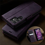 CASEME For Samsung Galaxy S24 Ultra Case 033 Series RFID Blocking Wallet Stand Calf Texture Leather Phone Cover