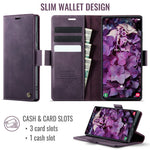 CASEME For Samsung Galaxy S24 Ultra Case 033 Series RFID Blocking Wallet Stand Calf Texture Leather Phone Cover