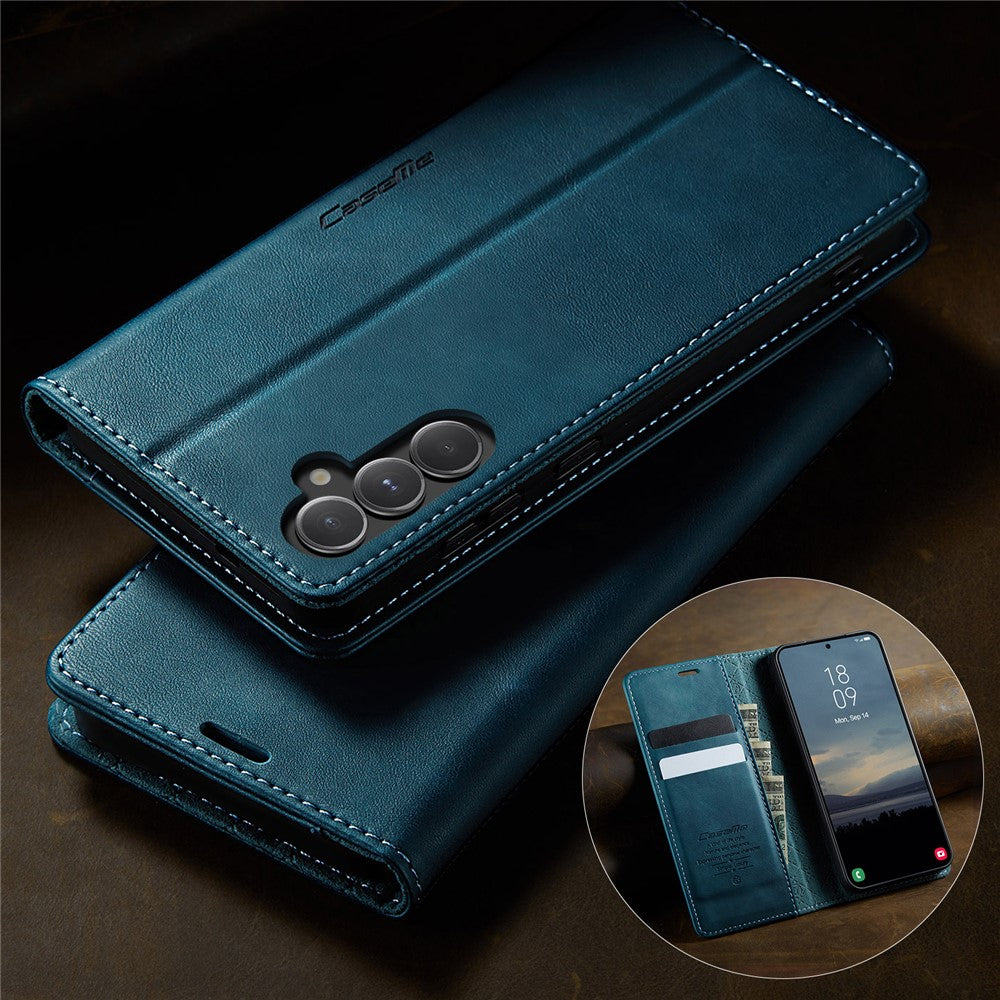 CASEME For Samsung Galaxy S23 FE Case  033 Series RFID Blocking Wallet Stand Calf Texture Leather Phone Cover