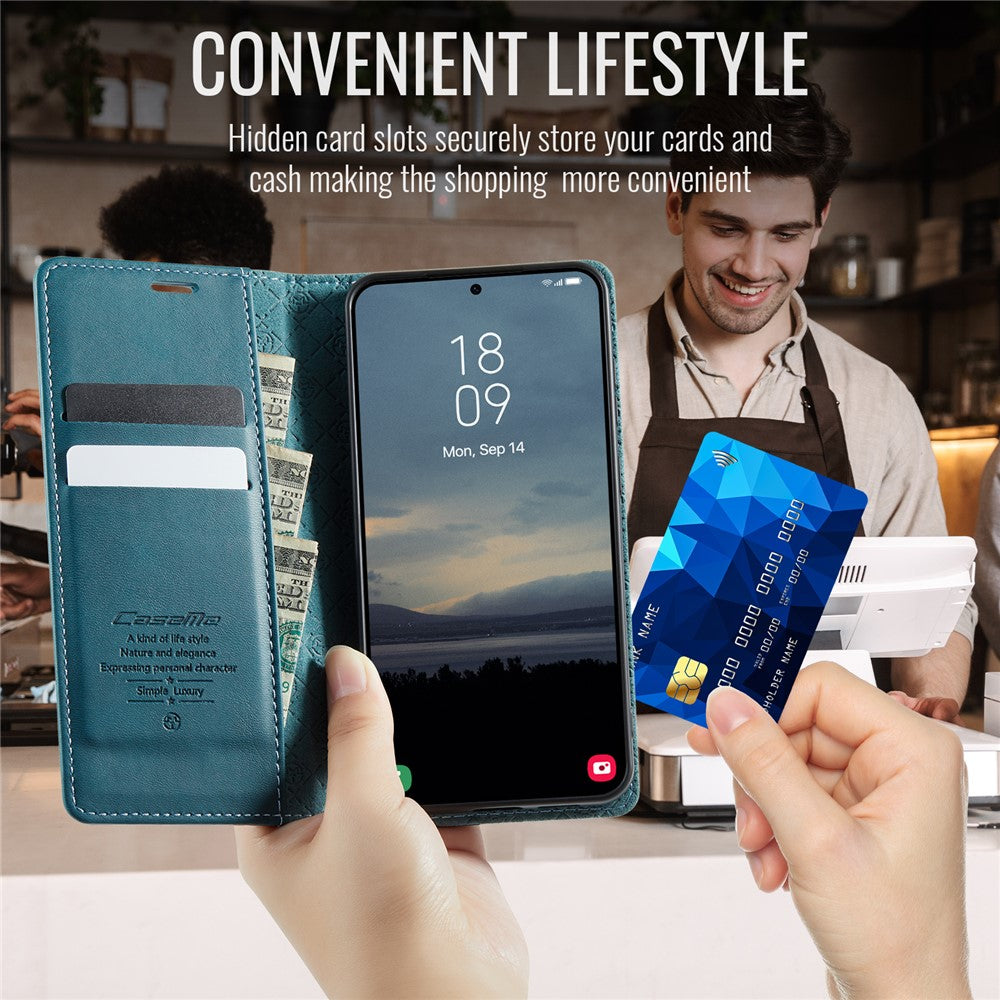CASEME For Samsung Galaxy S23 FE Case  033 Series RFID Blocking Wallet Stand Calf Texture Leather Phone Cover