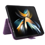BETOPNICE 001 til Samsung Galaxy Z Fold4 5G, PU-læder med prægede syninger, dobbelt magnetisk spænde, pungcover med stativ