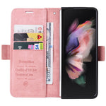 BETOPNICE 001 For Samsung Galaxy Z Fold3 5G Imprinted Stitching Line PU Leather Stand Wallet Cover Shockproof Phone Case