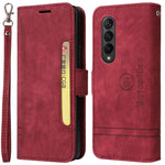 BETOPNICE 001 For Samsung Galaxy Z Fold3 5G Imprinted Stitching Line PU Leather Stand Wallet Cover Shockproof Phone Case