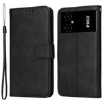 For Xiaomi Poco M4 5G / Poco M5 (India) 4G Calf Texture PU Leather Shockproof Cover Stand Wallet Cell Phone Case