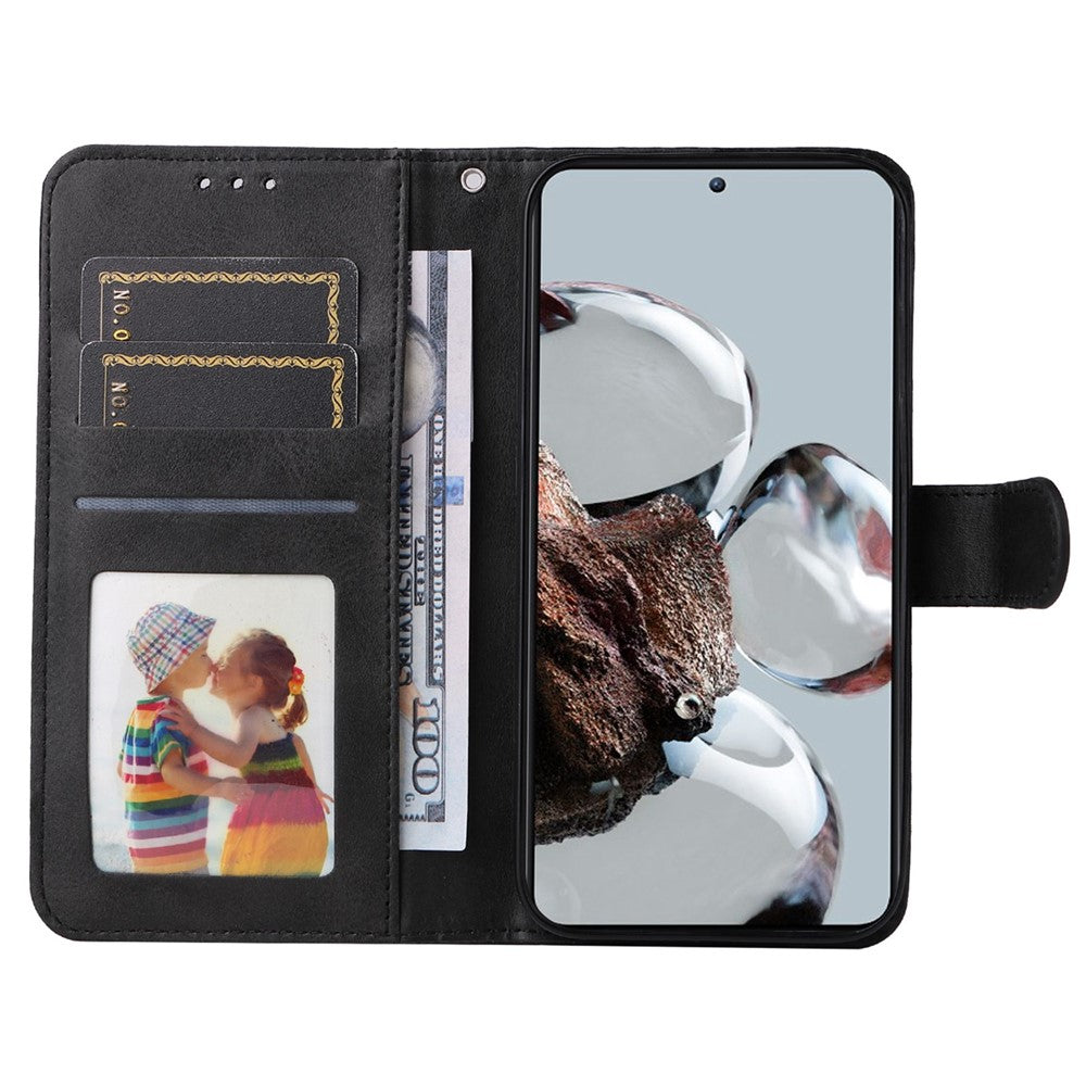 For Xiaomi Poco M4 5G / Poco M5 (India) 4G Calf Texture PU Leather Shockproof Cover Stand Wallet Cell Phone Case