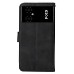 For Xiaomi Poco M4 5G / Poco M5 (India) 4G Calf Texture PU Leather Shockproof Cover Stand Wallet Cell Phone Case