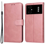 For Xiaomi Poco M4 5G / Poco M5 (India) 4G Calf Texture PU Leather Shockproof Cover Stand Wallet Cell Phone Case