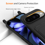 For Google Pixel 10 Case Liquid Silicone Card Holder Back Phone Cover with Lanyard