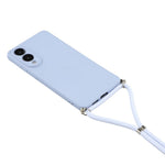 Fleksibelt TPU-fiberforet støddæmpende cover med skulderrem til Samsung Galaxy S25 Edge