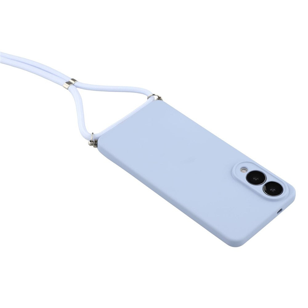 Fleksibelt TPU-fiberforet støddæmpende cover med skulderrem til Samsung Galaxy S25 Edge