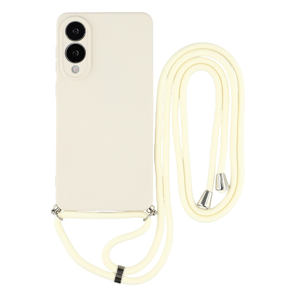 Fleksibelt TPU-fiberforet støddæmpende cover med skulderrem til Samsung Galaxy S25 Edge