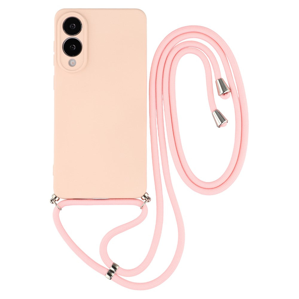 Fleksibelt TPU-fiberforet støddæmpende cover med skulderrem til Samsung Galaxy S25 Edge