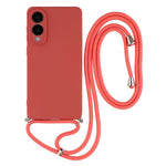 Fleksibelt TPU-fiberforet støddæmpende cover med skulderrem til Samsung Galaxy S25 Edge