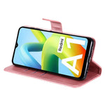 For Xiaomi Redmi A1 4G / A2 4G PU Leather Zipper Pocket Stand Phone Case Calf Texture Full Protection Wallet Inner TPU Cover