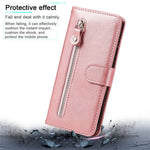 For Xiaomi Redmi A1 4G / A2 4G PU Leather Zipper Pocket Stand Phone Case Calf Texture Full Protection Wallet Inner TPU Cover