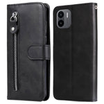 For Xiaomi Redmi A1 4G / A2 4G PU Leather Zipper Pocket Stand Phone Case Calf Texture Full Protection Wallet Inner TPU Cover