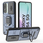 For Samsung Galaxy M56 5G Case PC + TPU Kickstand Phone Protector with Lens Cover