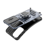 For Samsung Galaxy M56 5G Case PC + TPU Kickstand Phone Protector with Lens Cover